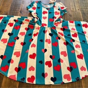 Dot Dot Smile Hearts Cap sleeve twirl dress new Alice in Wonderland